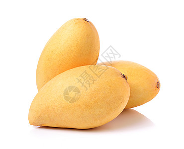 白背景孤立的里普芒果白色营养水果食物黄色图片