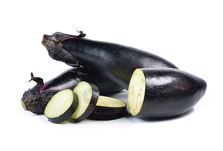 白背景的茄子或黄醋蔬菜植物营养白色美食饮食食物黑色紫色图片