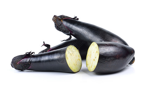 白背景的茄子或黄醋蔬菜白色紫色营养植物饮食食物美食黑色图片