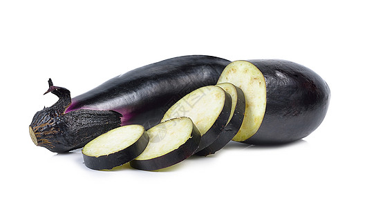 白背景的茄子或黄醋蔬菜营养黑色美食白色饮食紫色食物植物图片