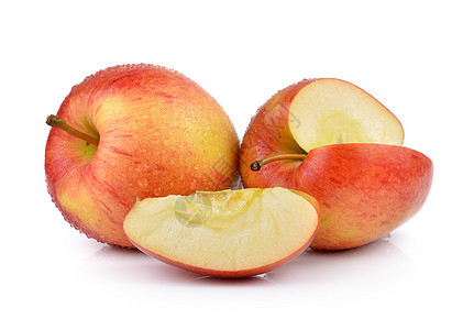 白色背景上的苹果饮食水果红色食物甜点营养小吃图片