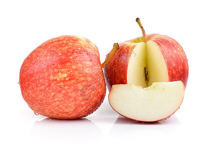 白色背景上的苹果营养小吃水果红色食物甜点饮食图片