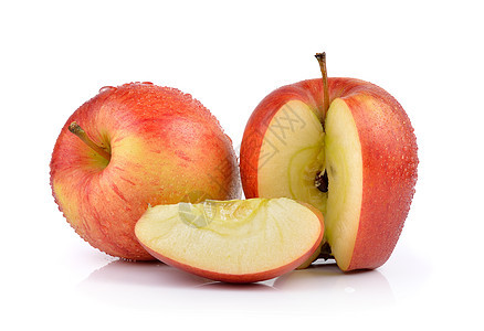 白色背景上的苹果食物水果饮食小吃营养甜点红色图片
