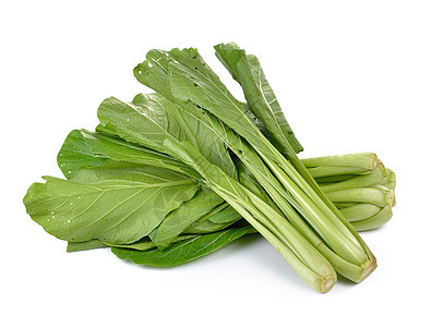 白色背景的中国芥子绿无毒叶子青菜营养绿色蔬菜芥菜芸苔食物植物图片