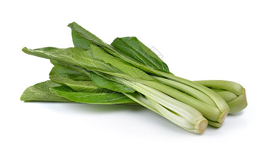 白色背景的中国芥子绿无毒青菜植物食物芸苔蔬菜芥菜营养叶子绿色图片
