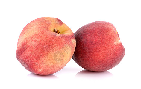白背景与世隔绝的桃农业红色水果黄色油桃食物桃子美食图片