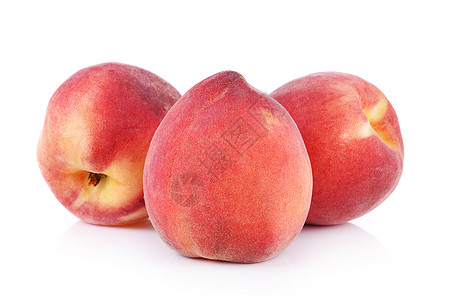 白背景与世隔绝的桃红色桃子食物水果黄色美食农业油桃图片