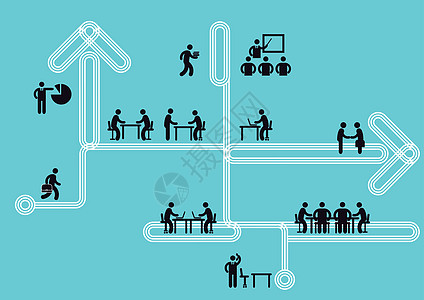 商业图标信息 团队工作概念 矢量说明图片