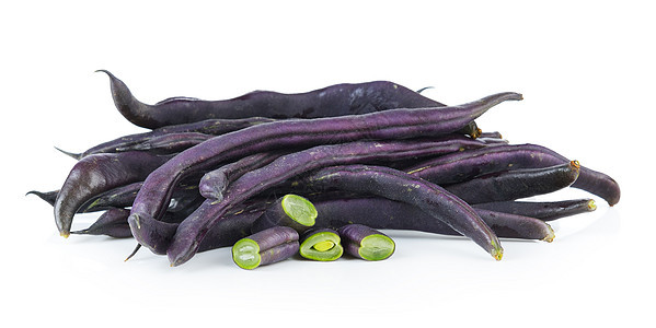 白色背景的紫豆细绳蔬菜工作室扁豆豆子豆荚食物豆类黑色图片