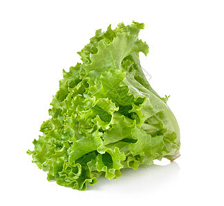 白色背景上孤立的新鲜绿色生菜营养食物叶子多叶沙拉蔬菜植物树叶图片