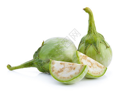 白背景的茄子食物蔬菜水果白色圆形健康绿色背景图片