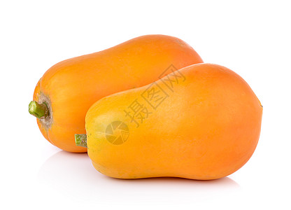 白色背景的木瓜种子黄色饮食橙子热带水果食物甜点图片