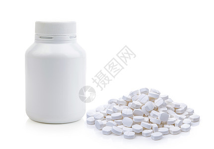 药丸瓶中溢出的药丸卫生空白止痛药盒子白色药剂治疗药品保健药店图片