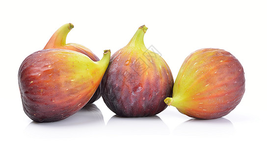白背景上的无花果情调紫色白色水果食物异国饮食图片