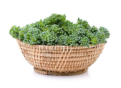 篮子里的花椰菜蔬菜沙拉食物小吃绿色白色营养饮食图片