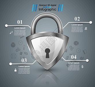 钥匙锁图标 商业信息图安全保障秘密电脑推介会报告数字横幅反射卡片图片