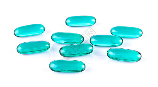 蓝色透明药丸内含药品胶囊 白色反面药店维生素宏观制药凝胶处方关心疾病治愈饮食图片