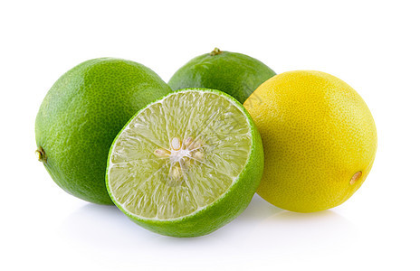 白色背景上的石灰柠檬热带果汁食物水果图片