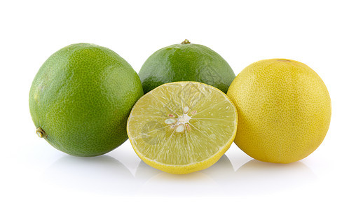 白色背景上的石灰热带食物柠檬水果果汁图片