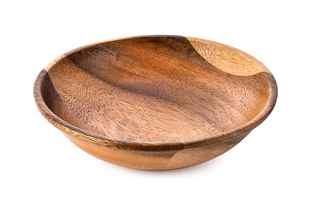 白色背景的木碗圆圈桌子厨房圆形餐具盘子食物杯子棕色图片