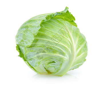 白色背景上的卷心菜叶子饮食食物花园蔬菜绿色多叶沙拉图片