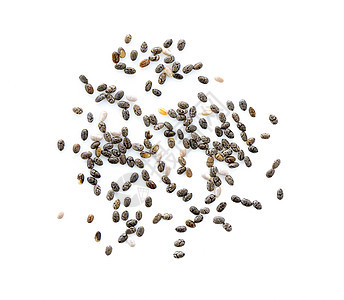 白背景的Chia种子被孤立饮食粮食棕色团体宏观食物白色香料营养健康图片