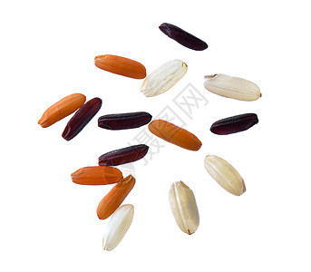 白背景孤立的稻米茉莉花黑色谷物纤维白色食物红色团体种子粮食图片
