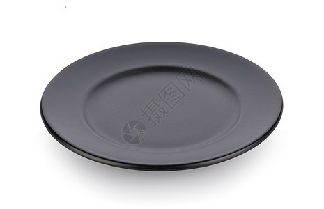 白色背景的黑色黑板食物圆形餐具空白圆圈午餐用餐图片