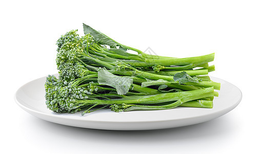 盘子里的花椰菜 在白色背景上被孤立食物沙拉蔬菜绿色小吃饮食营养图片