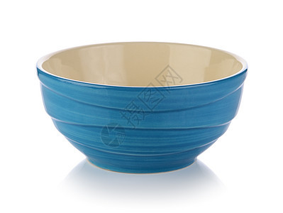 白色背景的陶瓷碗制品杯子午餐厨房蓝色盘子婴儿餐具黏土食物背景图片