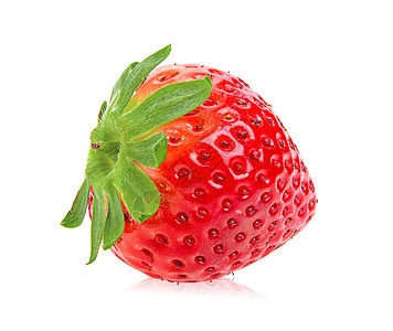 白色背景上隔离的草莓草莓绿色红色食物活力甜点浆果叶子水果图片