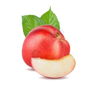 白色背景的桃子水果黄色食物红色图片
