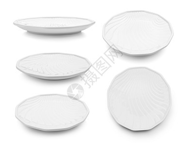 白色背景的白底盘圆形午餐厨房空白用餐正方形制品餐厅陶瓷圆圈图片