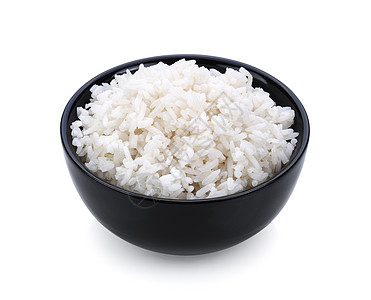 白背景的碗里大米文化饮食糖类食物纤维美食粮食谷物工作室午餐图片
