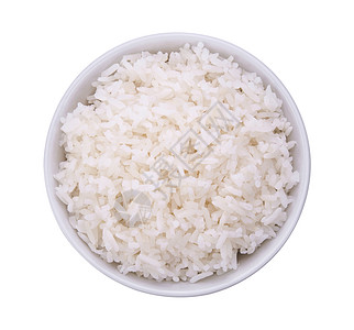 白背景的碗里大米工作室茉莉花纤维文化粮食糖类午餐谷物饮食美食图片