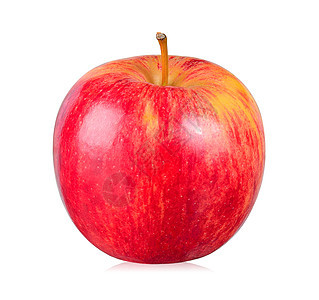 白色背景上的红苹果水果绿色饮食食物果汁叶子红色甜点图片