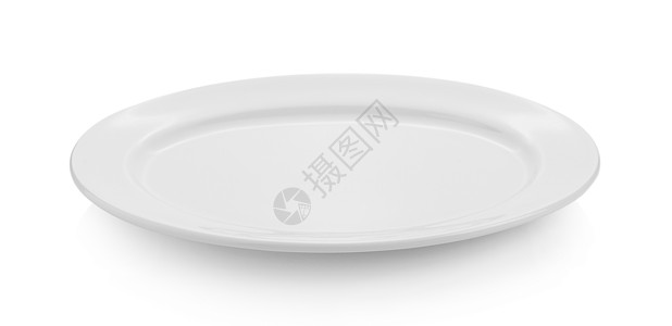 白色背景上孤立的空盘子圆圈厨房餐厅烹饪午餐餐具用餐用具空白食物图片