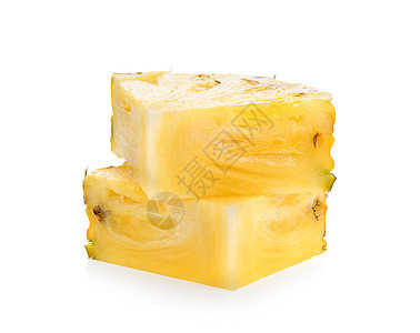 白色背景上的切片菠萝凤梨饮食甜点水果食物黄色热带图片