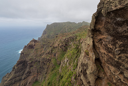 在阿纳加山脉的克里夫 特内里费 加那利群岛 西班牙旅游地标石头冒险环境悬崖岩石风景旅行顶峰图片