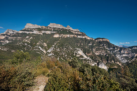 威斯卡的阿尼斯克洛峡谷 西班牙阿拉贡旅游石头爬坡岩石地质学晴天首脑高山蓝色荒野图片