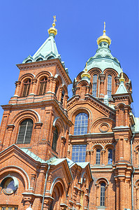Uspenski东正教教堂 芬兰赫尔辛基著名地标 请访问InfoFinland上的Uspenski东正教教堂金子历史建筑天空吸引图片