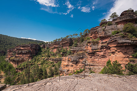 西班牙瓜达拉哈拉的加洛河峡谷石灰石旅行风景崎岖石头旅游地形爬坡洞穴悬崖图片