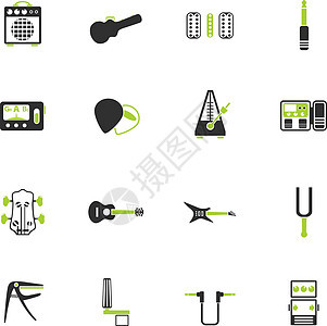 吉他和配件图标 se声学指板放大器插头踏板案件绳索图片