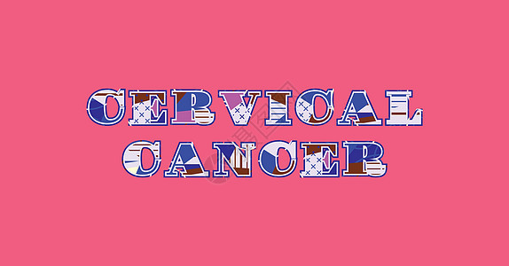 宫颈癌概念艺术字它制作图案宫颈插图颈椎病打字稿女性癌症凸版背景图片