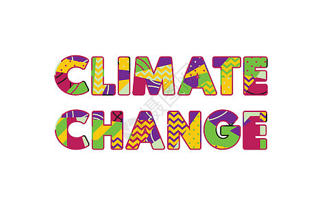 气候变化概念艺术字它制作图案凸版模式天气状况天气打字稿全球插图背景图片