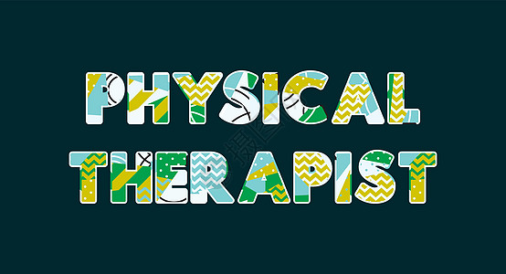 物理治疗师概念艺术字它制作图案打字稿凸版物理服务疗法治疗卫生提供方疗师插图图片
