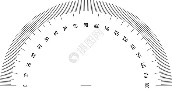 用于测量角或倾斜的减速器网格 180度尺度 简单矢量说明图片