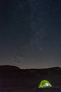 在沙漠度假时在恒星下安居帐篷天文学游客远足星星旅行银河系假期乳白色山脉图片