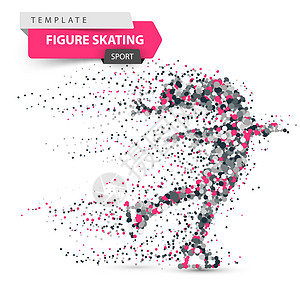 花样滑冰点图 运动模板蓝色插图冰鞋溜冰者女孩舞蹈滑冰竞赛女性女士图片