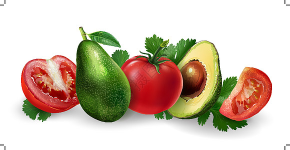 阿沃卡多和番茄蔬菜生态厨房果汁插图烹饪食物收成甜点水果图片